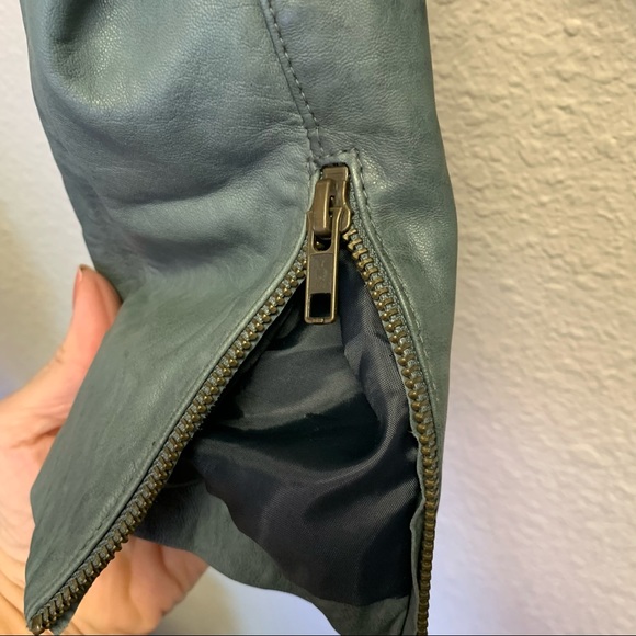 Trouve grey blue genuine leather jacket medium - Picture 4 of 9